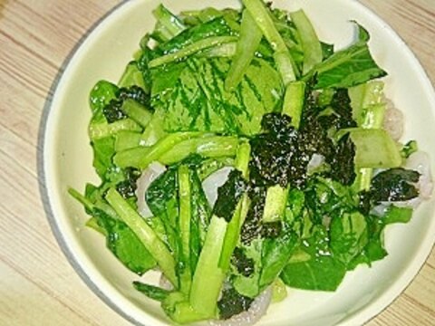 小松菜のたこわさ海苔サラダ